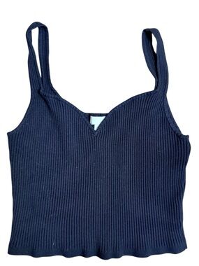 H&M Medium Ribbed V-Notch Camisole - Black